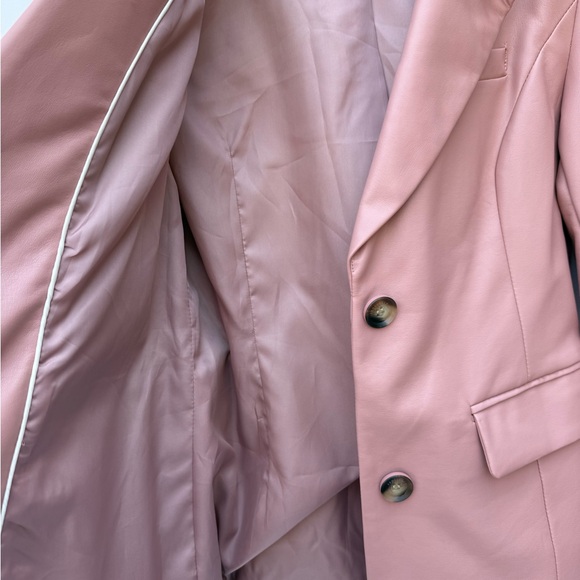 Sanctuary Faux Leather Blazer Jacket Corset Back Tie Pink Women’s XS - Picture 11 of 16